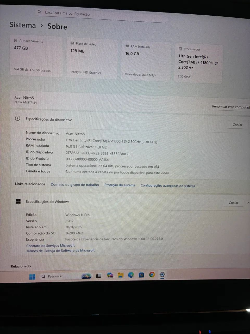 Acer Nitro 5 i7 , tela 17.3 Pol novo demais COM DETALHE leia  - Foto 4