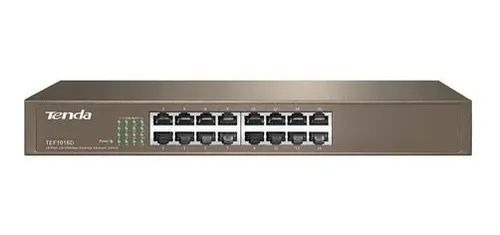 Hub Switch 16 Portas Ethernet 10/100mbps Rack Tenda Tefio16d - Foto 2