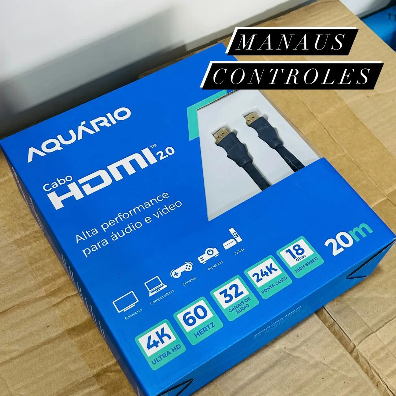 Cabo HDMI 2.0 20m Alta Performance 4K 60Hz