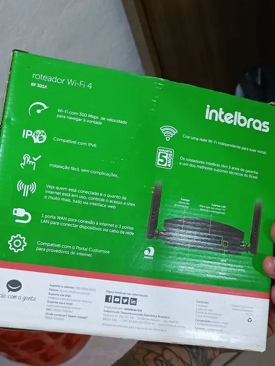 Roteador Wi-Fi 4 Intelbras RF 301K - Novo - Foto 2