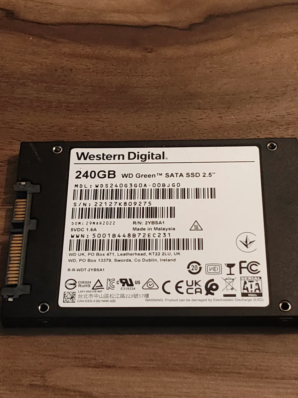 SSD 240GB WD Green SATA 2.5"