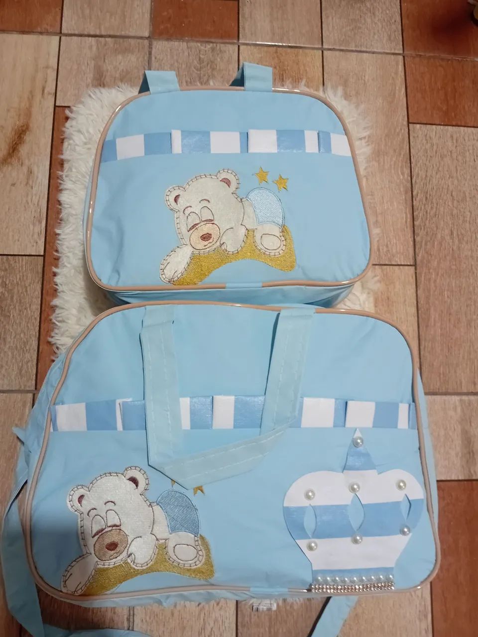 Bolsa maternidade ursinho azul