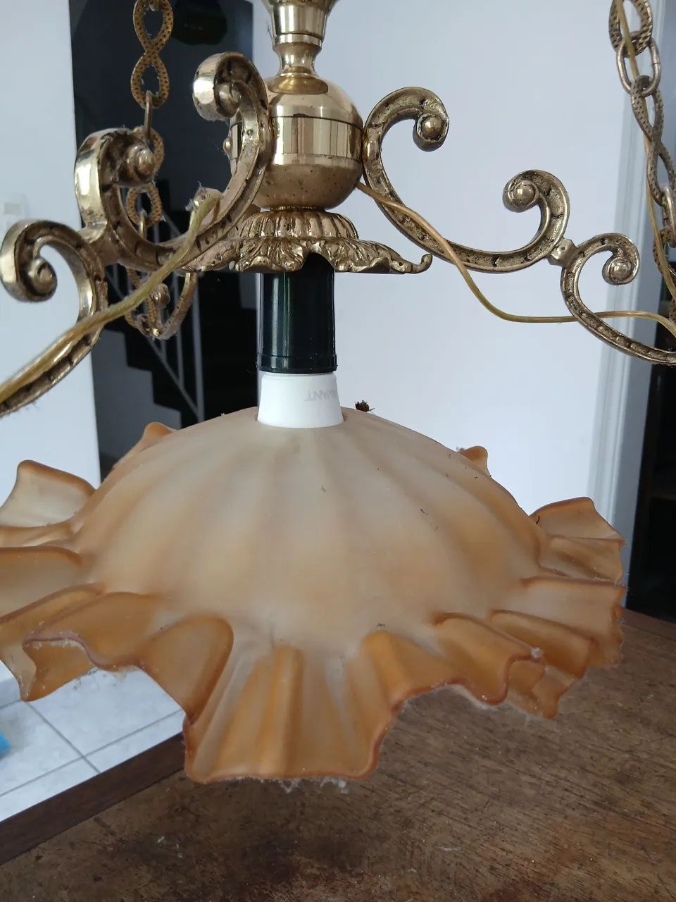 Lustre de bronze antigo retro - Foto 4
