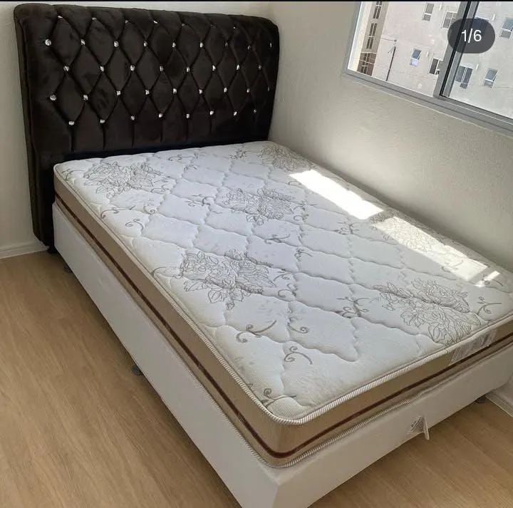 Cama Box casal colchão molas ensacadas Clássic Anjos 