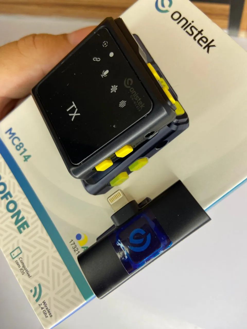 Microfone Lapela Wireless sem Fio Anatel - MC814 Onistek