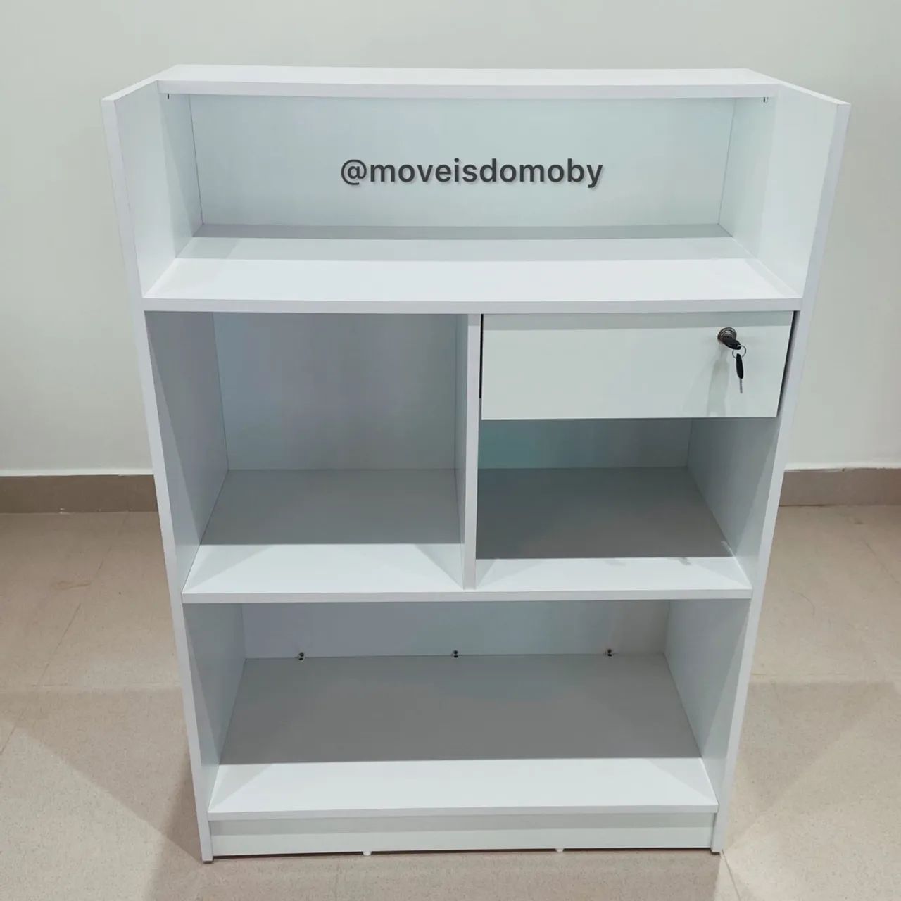 Balcão em MDF Branco com Gaveta para caixa ou recepção  - Foto 3