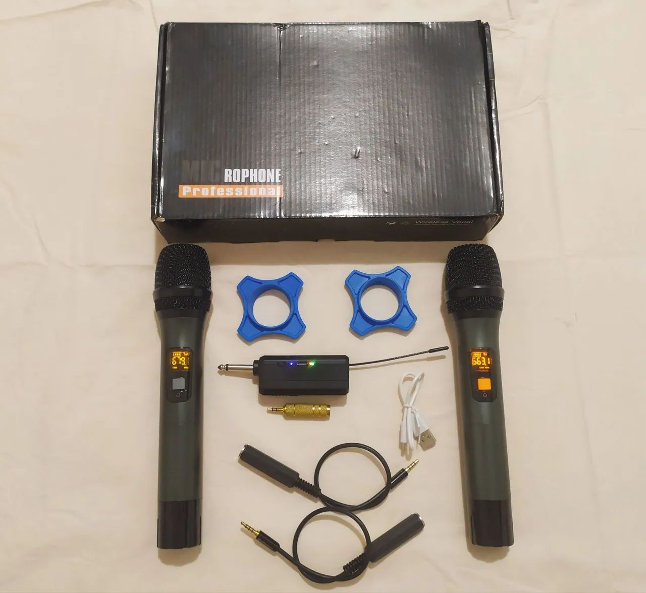 Microfone Sem Fio Duplo Profissional