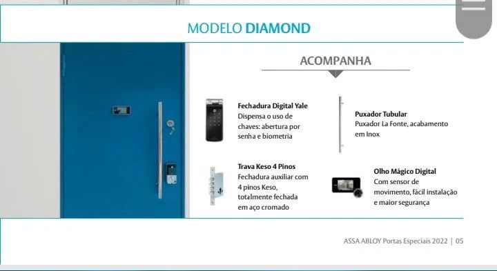 Porta de Segurança Assa Abloy modelo Diamond  - Foto 3