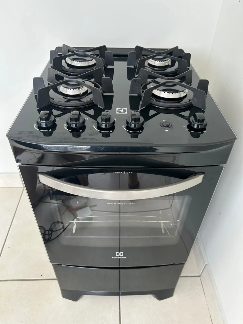 Fogão Electrolux 4 Bocas Preto Fullglass