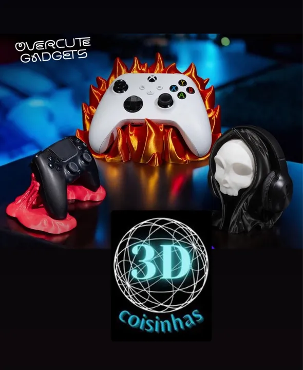 Fazemos suporte para controles de games, peças geeks e impressão geral em 3D