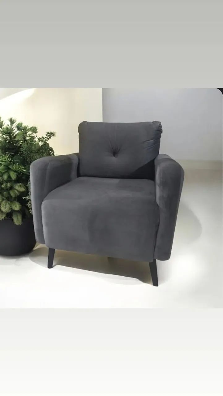 Poltrona decorativa cinza
