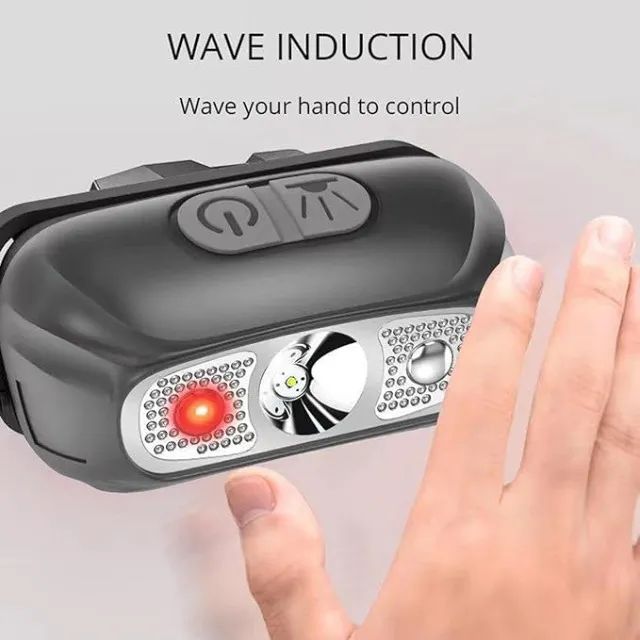 PRONTA ENTREGA | Lanterna de Cabeça Recarregável c/ Sensor Inteligente  - Foto 2