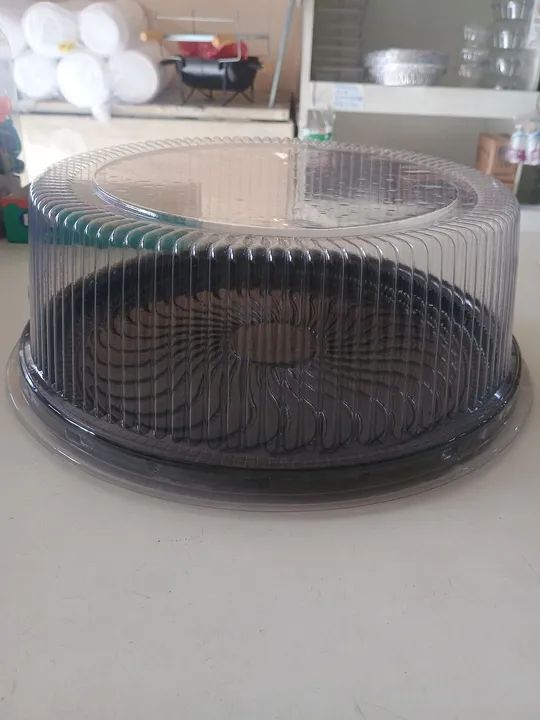 Bandeja com Tampa para bolo em plástico transparente S60 - Foto 3