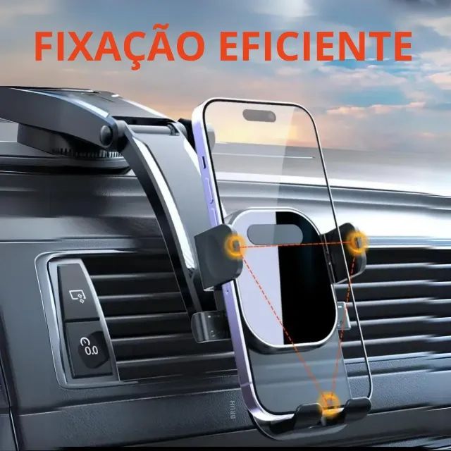 Suporte Veícular Celular Carro Universal Painel 360 Preto - Foto 2