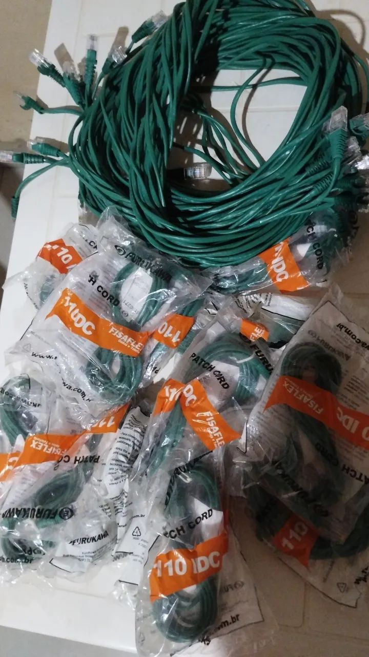 31 patch cord (voz) fisaflex 2P Rj45 2,5m verde - Foto 2