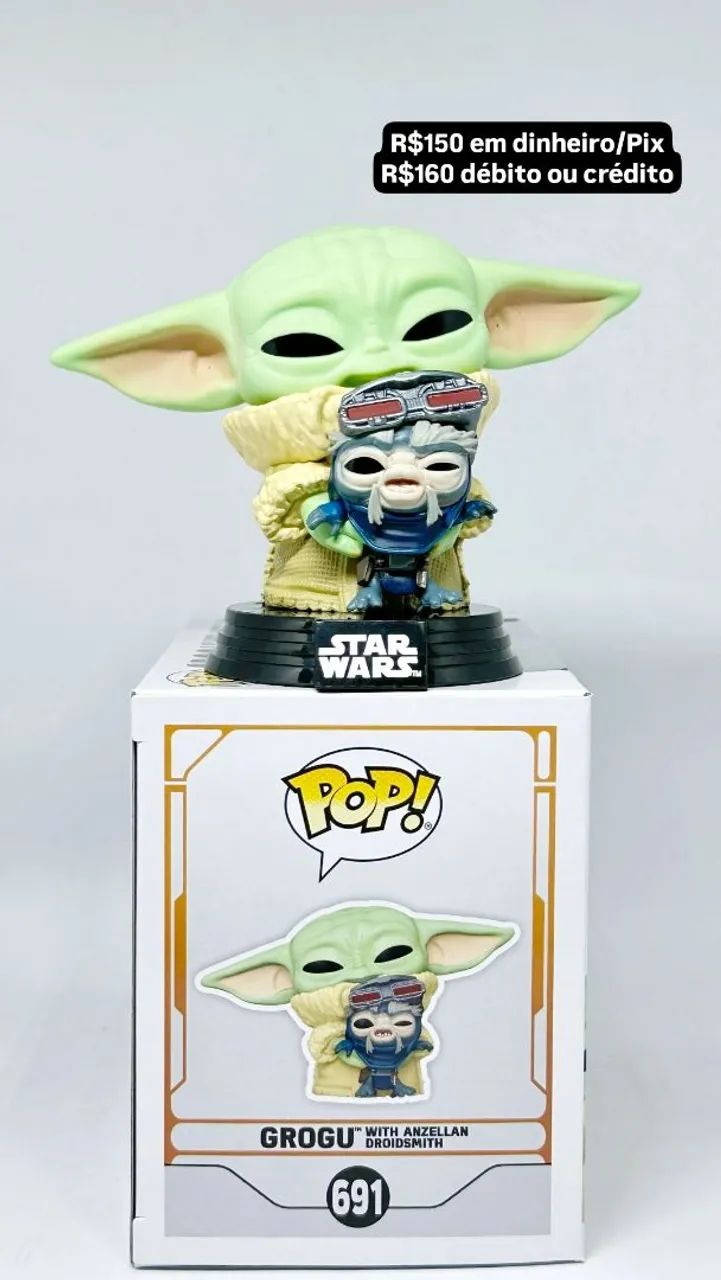 Funko Pop! Star Wars Grogu com Anzellan Droidsmith