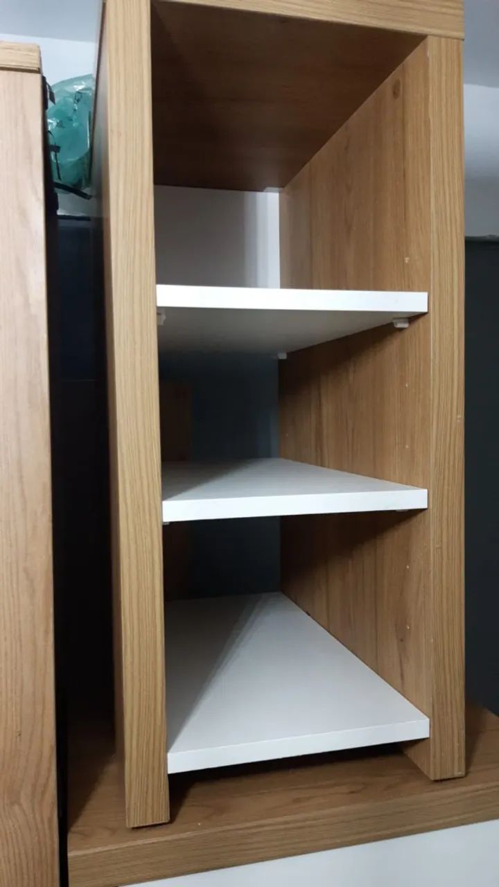 Conjunto de mesa com porta de correr, balcão, gaveta de arquivo e móvel pequeno - Foto 5