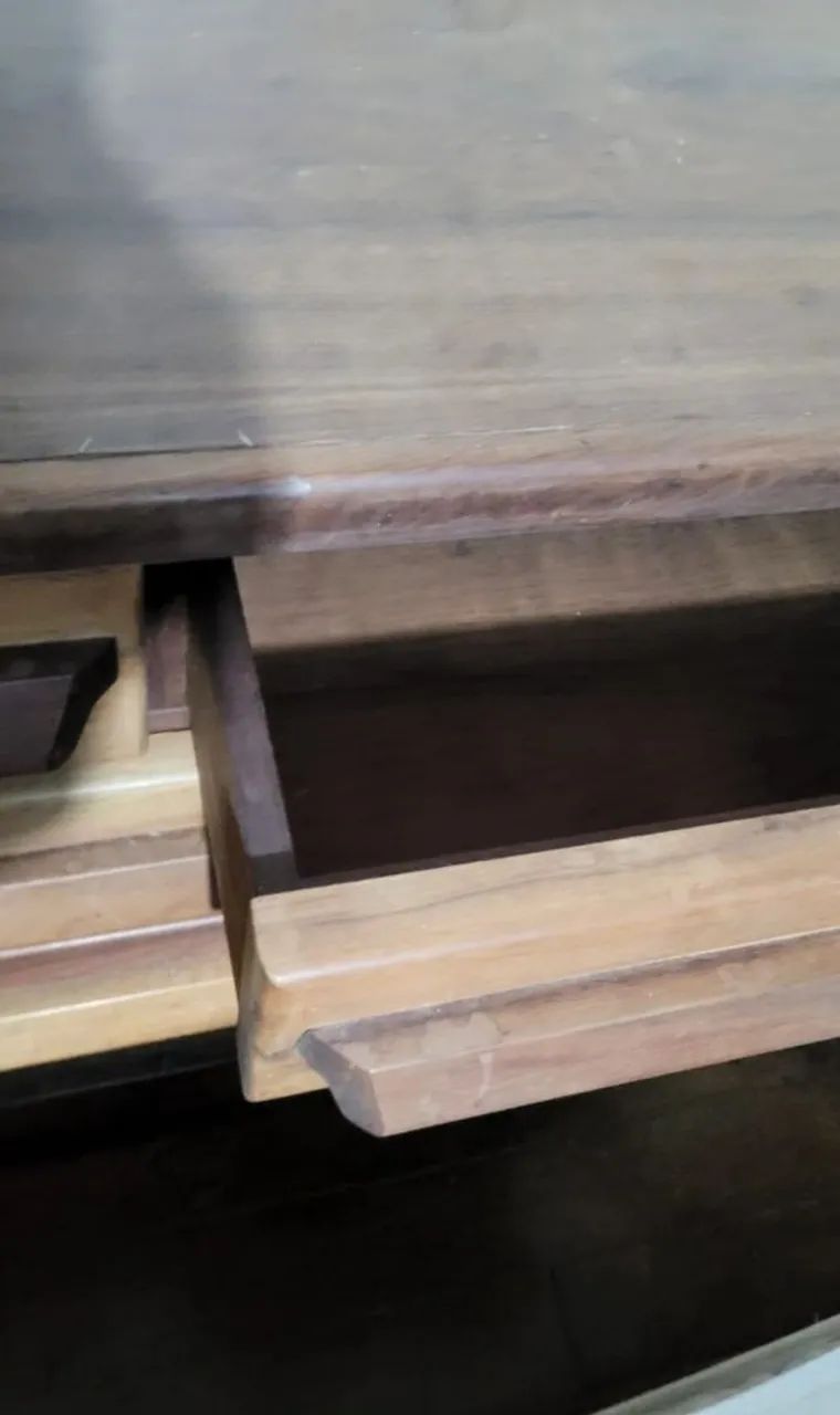 Cômoda e mesa de cabeceira de madeira rústica - Foto 2