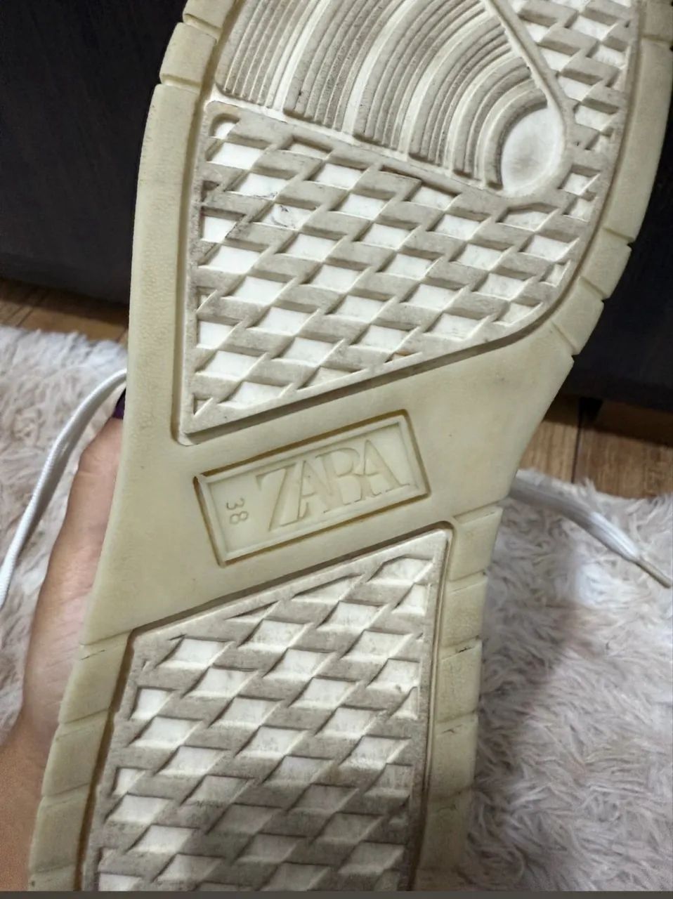 tênis plataforma bege claro Zara - Foto 5