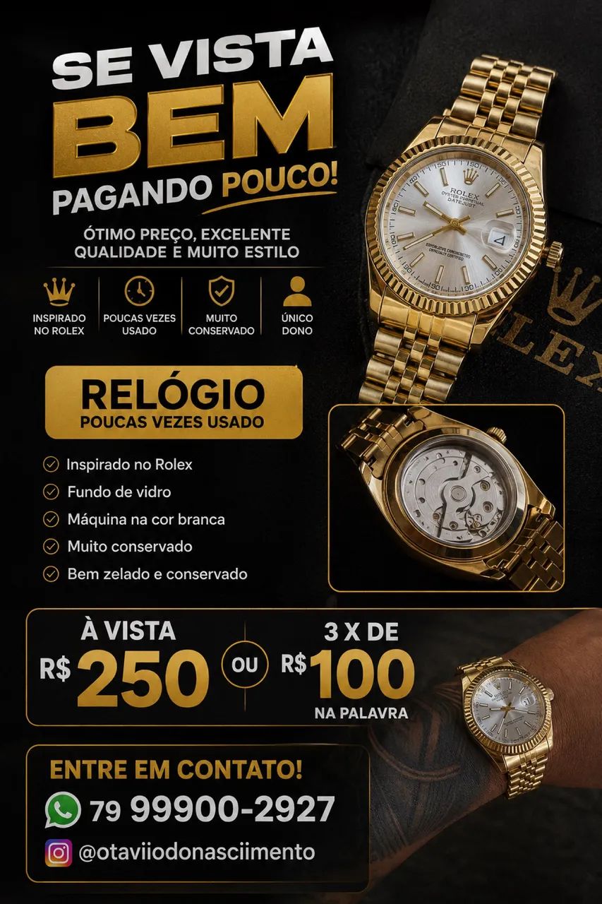 Relógio dourado top 