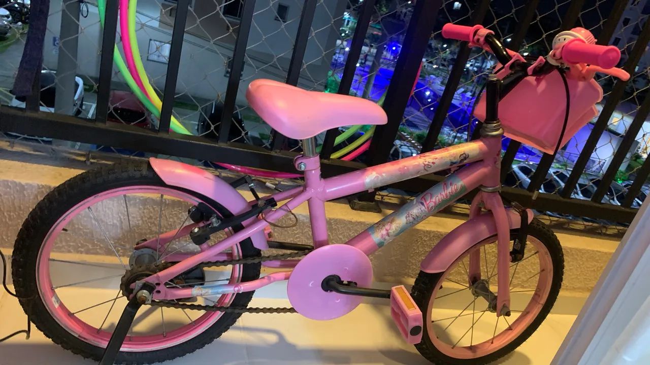Bicicleta Barbie infantil Aro 16 - Foto 2