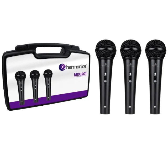 Kit de Microfone Harmonics MDU201 Com 3 Microfones Dinâmico Cardióide