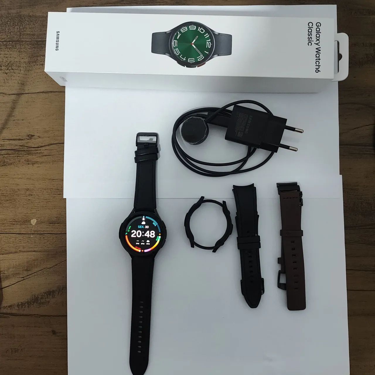 Galaxy Watch 6 Classic 47mm Preto - Impecável + NF + 3 Pulseiras + Brindes