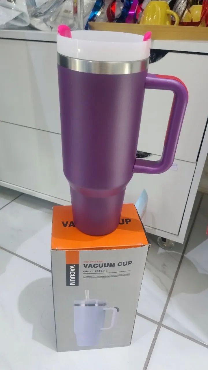 Copo térmico com alça e canudo - 1,2L - Foto 3