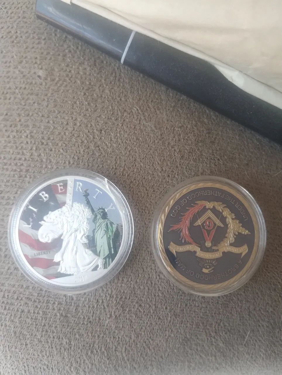 Moedas colecionáveis comemorativas 