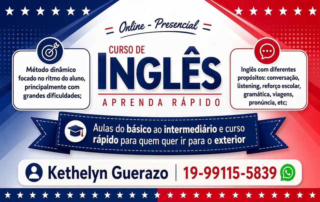 ? Aulas de Inglês Presenciais e Online ?
