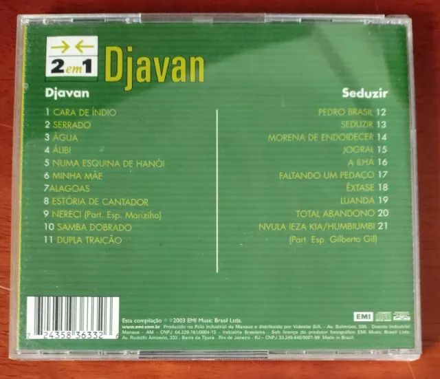 CD - DJAVAN - 2 EM 1 (CAPA CONTEM ALGUNS ESCRITOS) - Foto 3