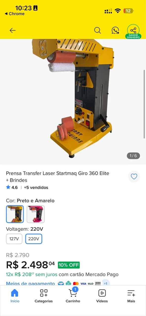 PRENSA TÉRMICA TRANSFER GIRO 360 - PERSONALIZE COPOS E BRINDES  - Foto 2
