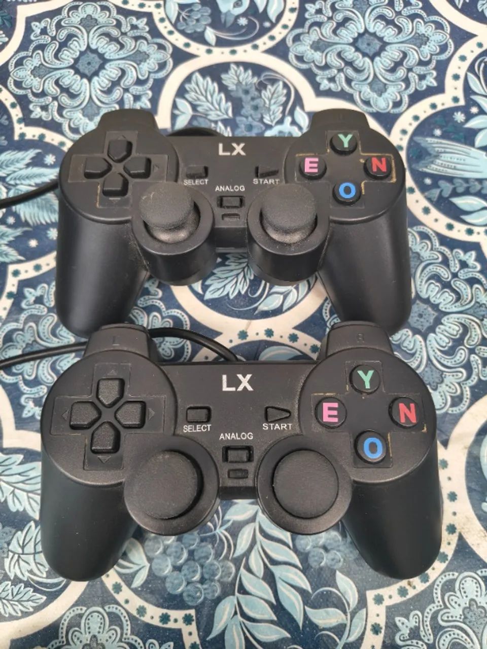 Kit 2 Controles USB Estilo PS2 + Adaptador Dual USB para PC e Notebook