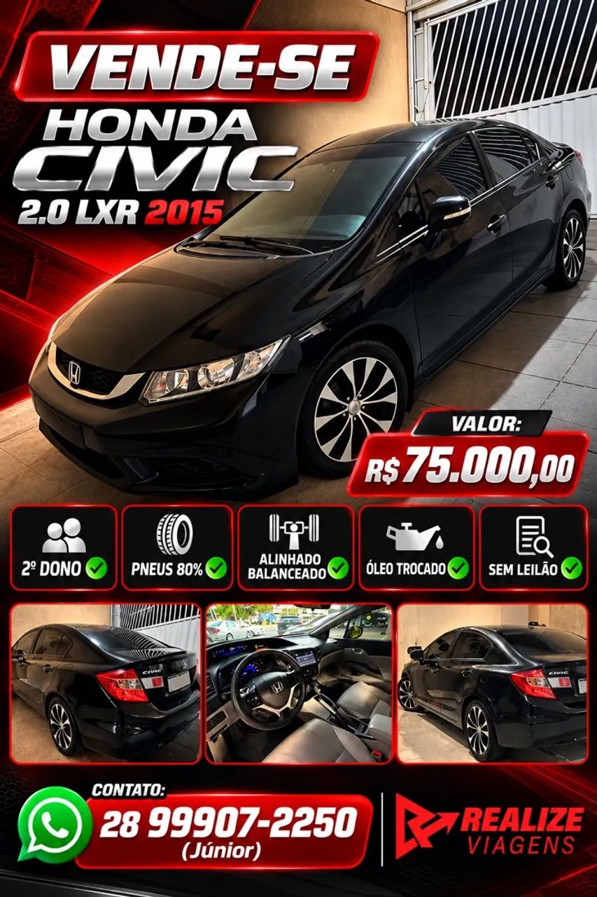 Honda Civic Civic Sedan LXR 2.0 Flexone 16V Aut. 4p 2015