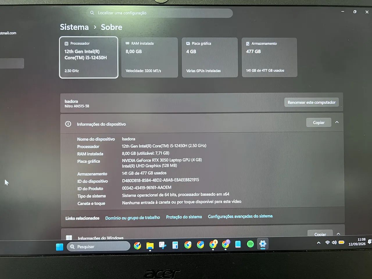 Notebook Acer Nitro 5 | RTX 3050 - Foto 4
