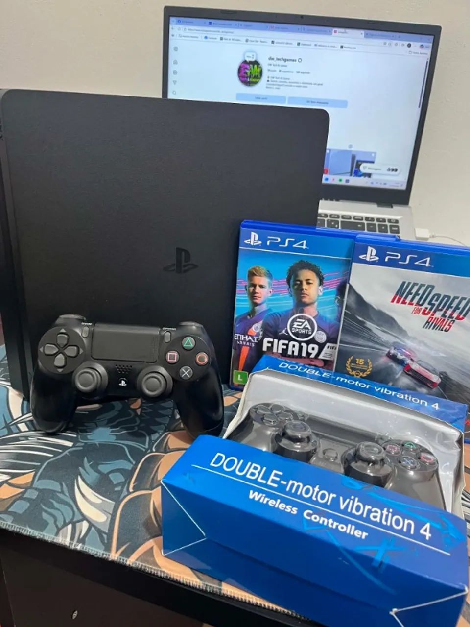 Playstation 4 slim + 2 controles + 2 jogos - Foto 2
