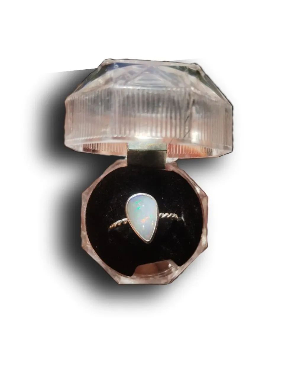 Anel de prata feminino com predra opala extra - Foto 3