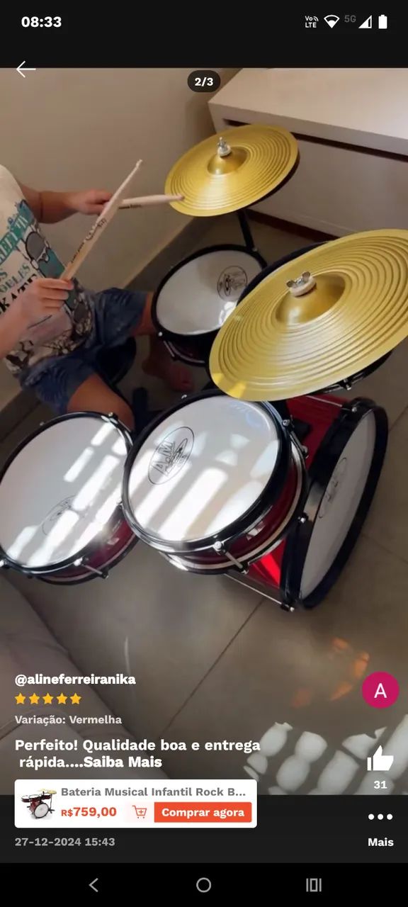 Bateria infantil  - Foto 2