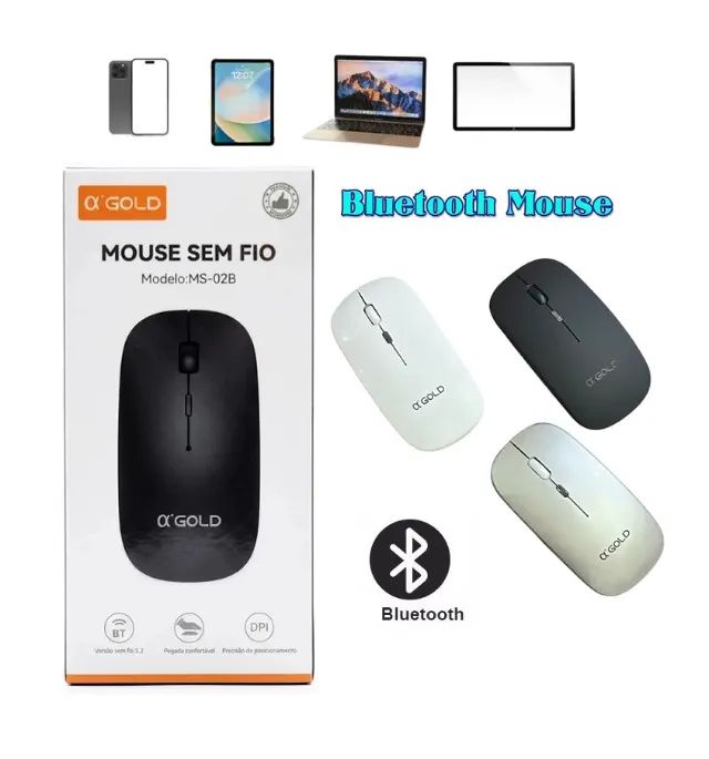 Mouse Sem Fio Bluetooth 1600 DPI A'Gold