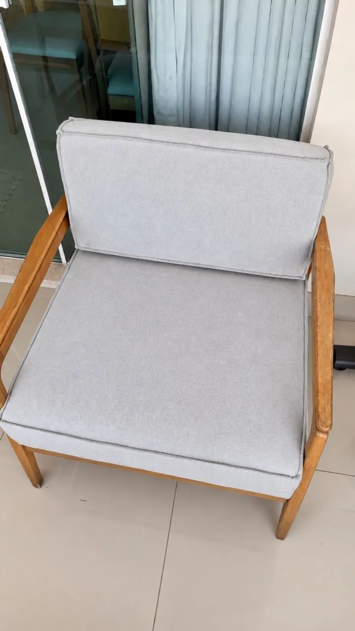 Conjunto para sacada: sofá 2 lugares + poltrona em madeira - Foto 2