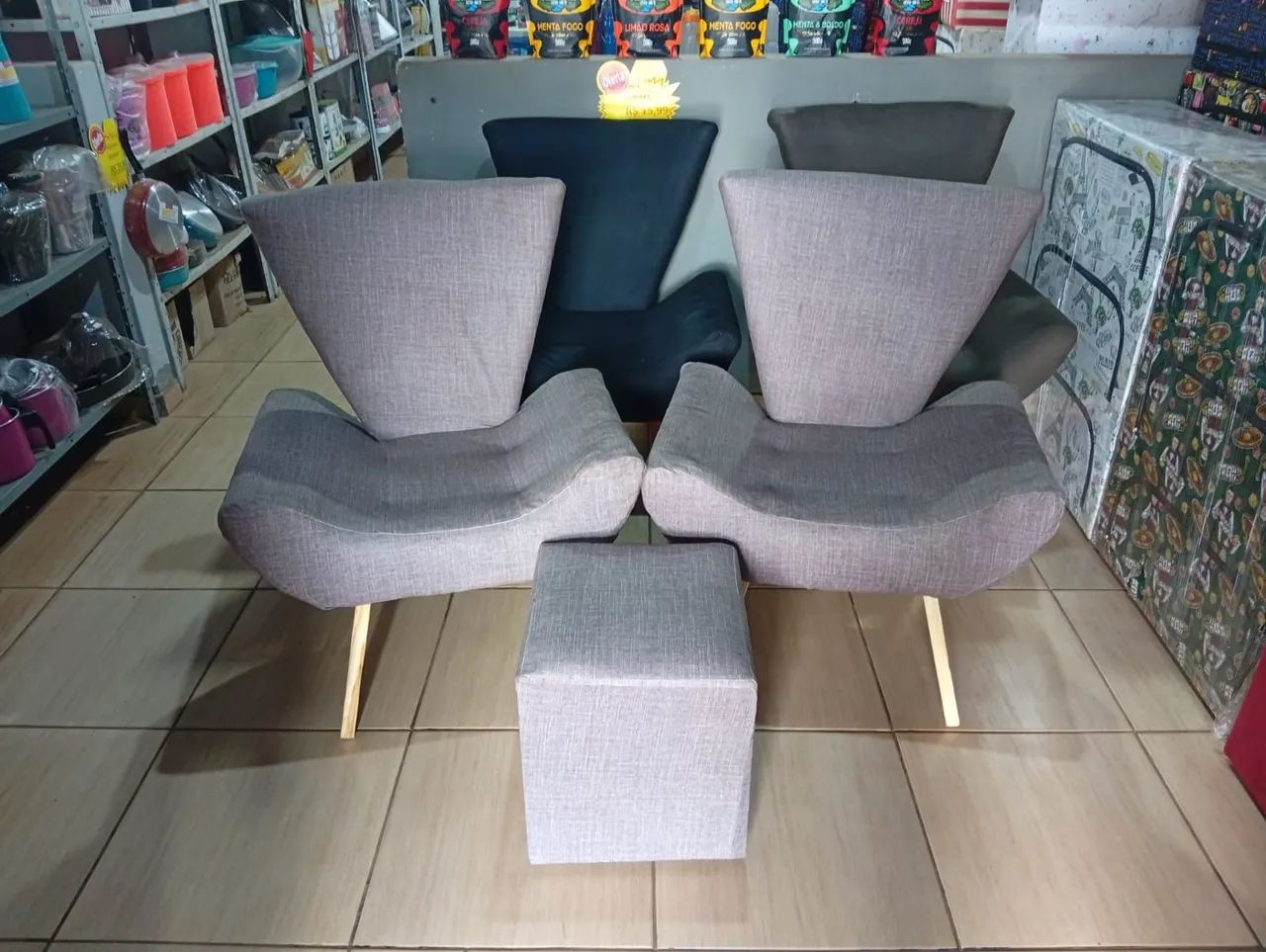 PROMOÇÃO KIT POLTRONA SUEDE 3 PEÇAS  - Foto 2