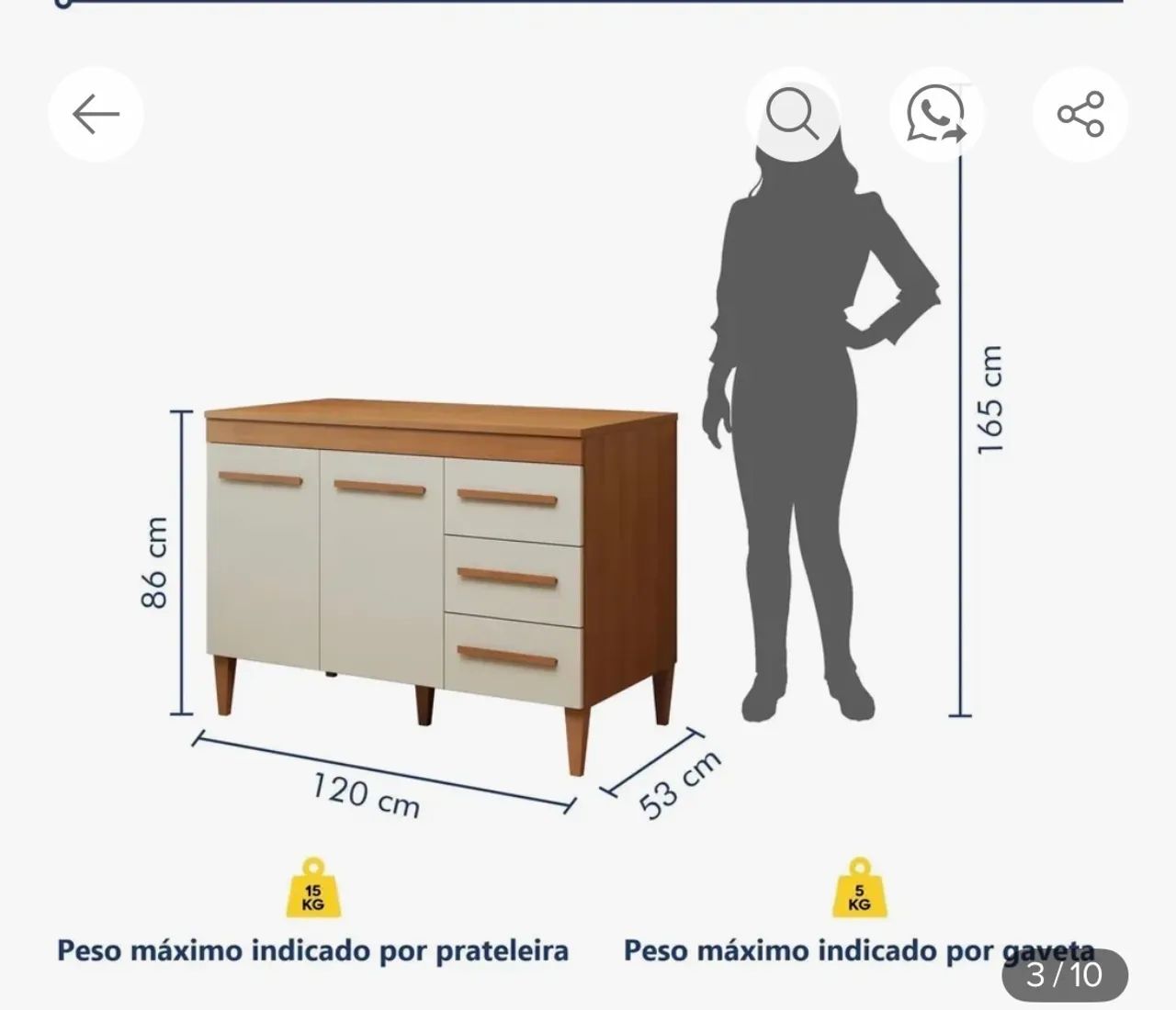 Balcão de cozinha 1,20