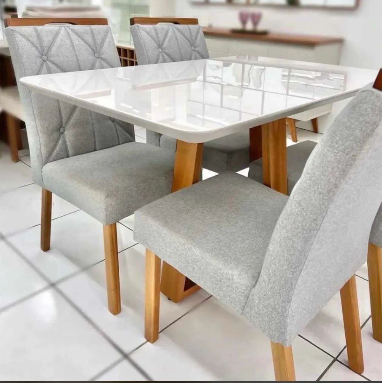 CONJUNTO MESA DE JANTAR COM 4 CADEIRAS - MEDIDAS 120x80 - Foto 5