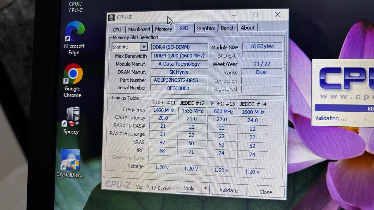 Memoria Ram 16 gb ddr4 Adata 3200 1.2v ( super nova ) notebook testada - Foto 2