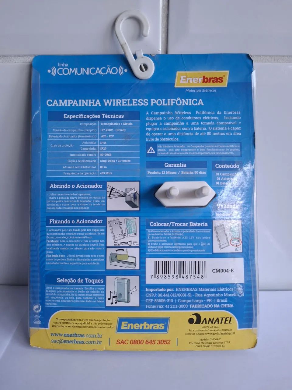 Campainha Wireless Enerbras.  - Foto 2