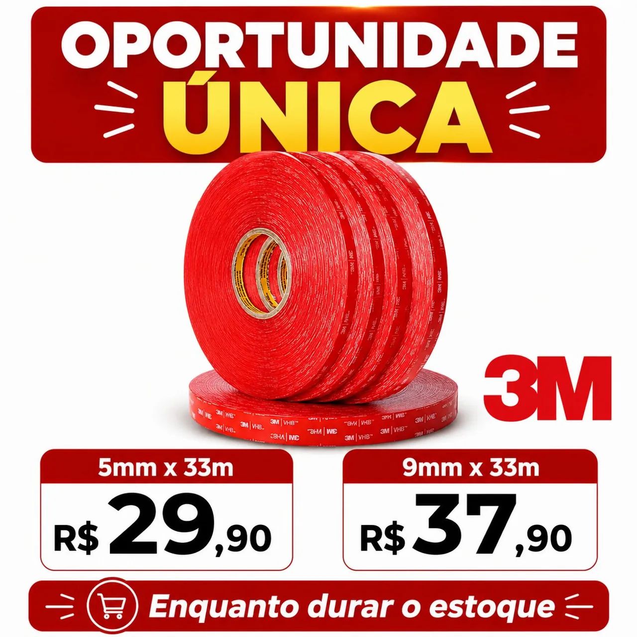 Fita Dupla face 3m 