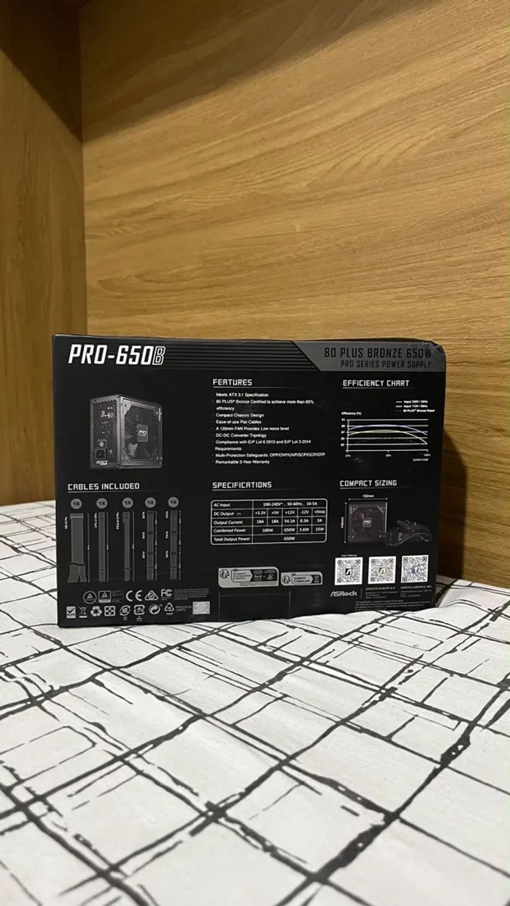 Fonte ASRock PRO-650B 650W (NOVA) 