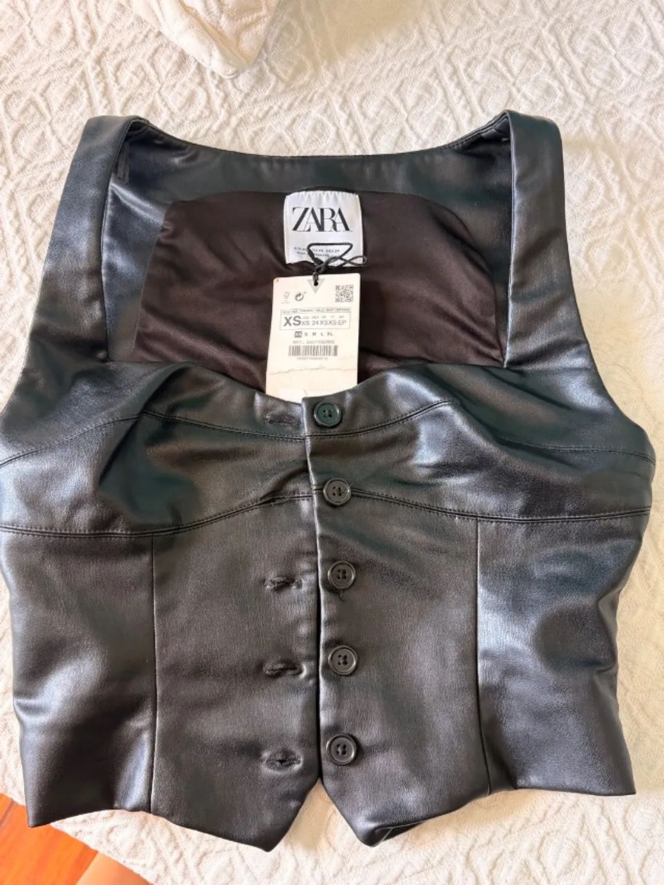 Colete de couro Zara