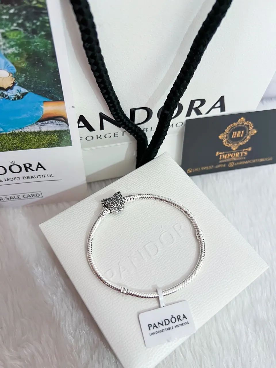 Pulseira Pandora fecho borboleta 