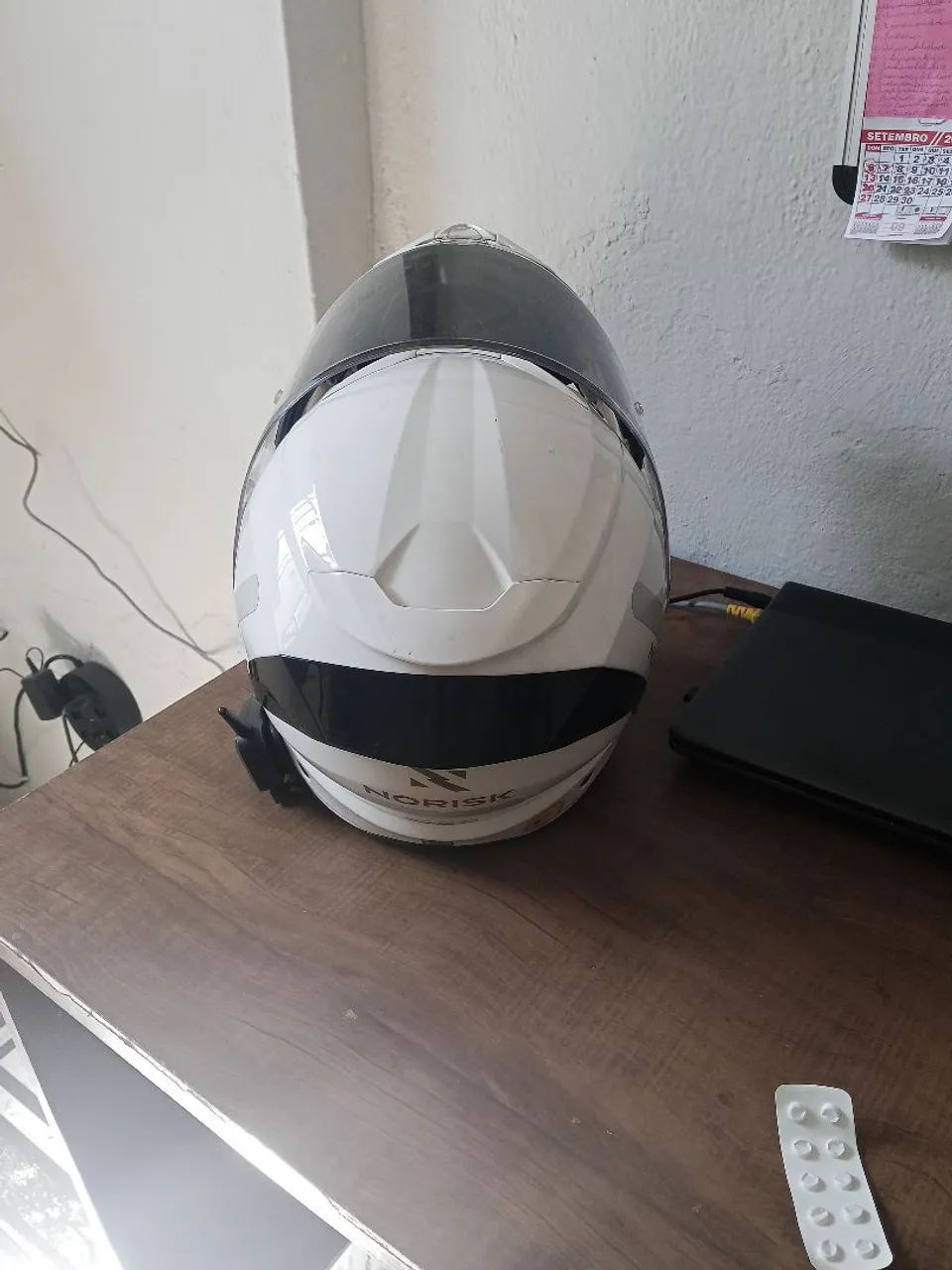 Capacete Norisk Force 2  Branco Articulado - Foto 3